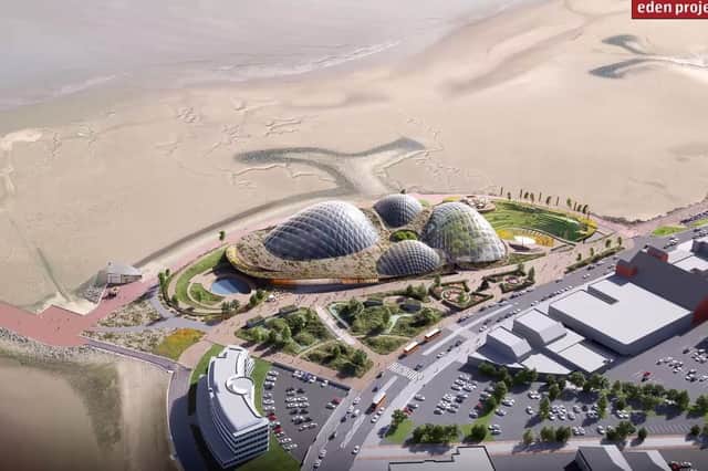 Aerial view of the proposed development within the Morecambe context. Photo: Eden Project North