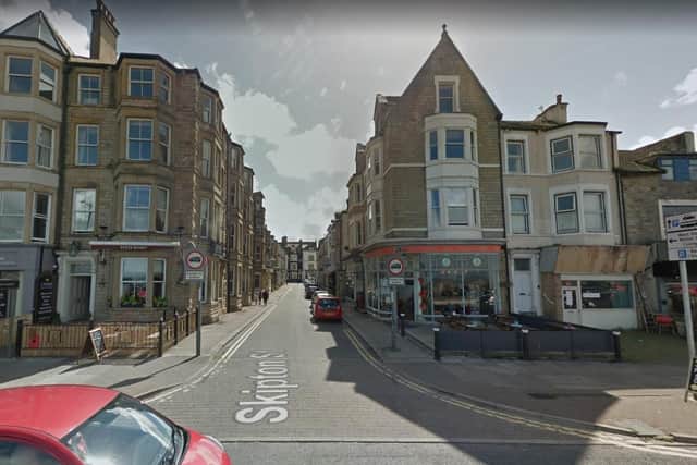 A Morecambe man in his 20s was shot in the face in an alley at the back of Skipton Street, off Marine Road Central, shortly before 6pm yesterday (Monday, November 15). Pic: Google