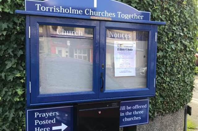 The revamped community church noticeboard
