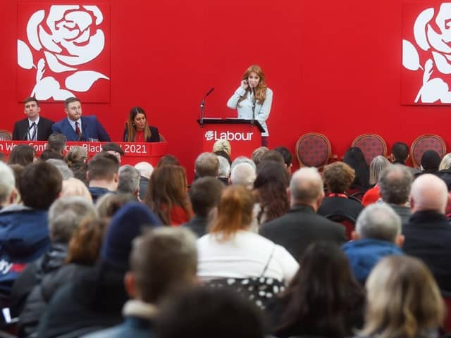 Angela Rayner speaking during a Labour conference in Blackpool on Saturday, November 27, 2021 (Picture: Dan Martino for The Gazette)