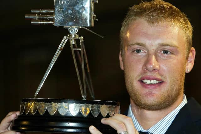 Andrew Flintoff with his Sports Personality of the Year trophy which he received during his year of Freddie Fever
