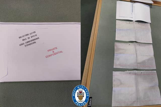Two men suspected of plotting to supply drug-soaked paper to prison inmates across the UK were arrested in dawn raids (Credit: West Midlands Police)