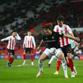 Morecambe striker Cole Stockton in action against Sunderland at the Stadium of Light on Tuesday (photo: Jack Taylor)