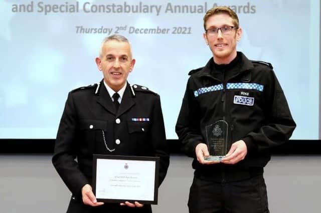 Chief Constable Chris Rowley (left) with Special Sergeant Jake Brown.