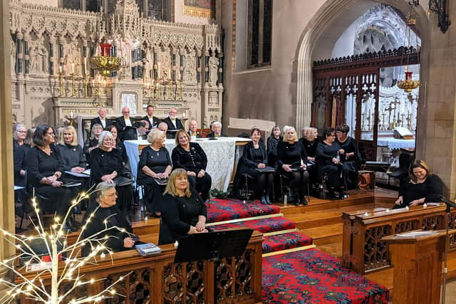 The St John's Hospice choir at Light Up a Life Lancaster.