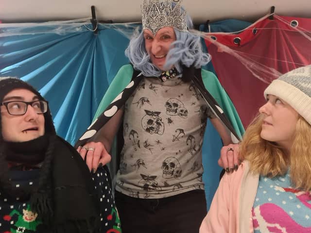 West End Players community show. The Snow Queen (Sister Christian) with Gerde and Kai (Chelsey Needham and Mark Leech).