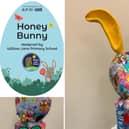 Honey Bunny has been decorated for the Lancaster BID Easter Bunny Trail and has been designed by the children of Willow Lane Community Primary School.