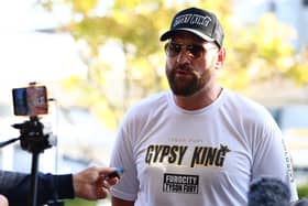 Morecambe based boxer Tyson Fury tells fans to "keep tuned" for a big announcement (Photo by Chris Hyde/Getty Images)