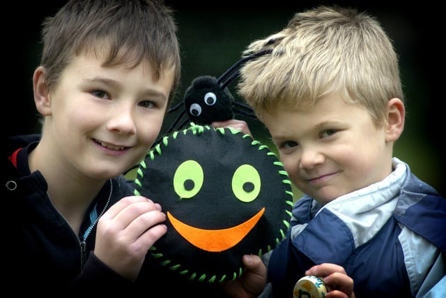 Sam and Josh Hattersley from Morecambe at the city council Halloween arts and crafts session in happy Mount Park
