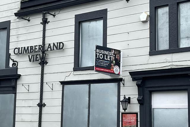 A sign has gone up at Cumberland View saying the business is to let. Picture by Michelle Blade.