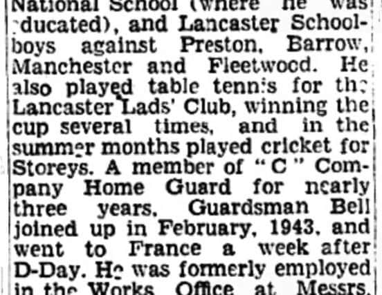 Alan Dave Bell's obituary published in the Lancaster Guardian.