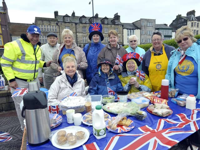 Members of Soroptimist International of Morecambe and Heysham at the Jubilee street party record attempt on Morecambe promenade in 2012.