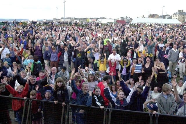 Crowds at the Light And Water Festival in Morecambe.