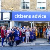The Citizens Advice team with community partners outside the new office on George street in Lancaster.