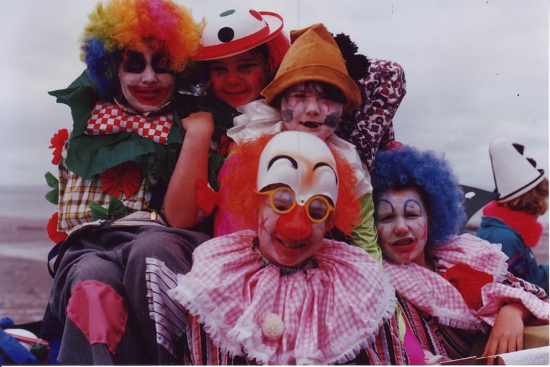 Send in the clowns! Kids enjoying Morecambe Carnival.