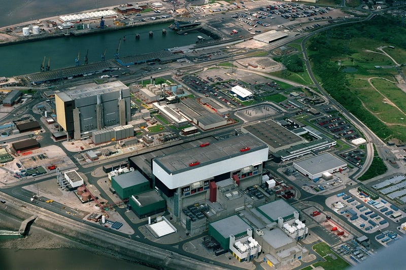 An aerial view of Heysham Power Stations.