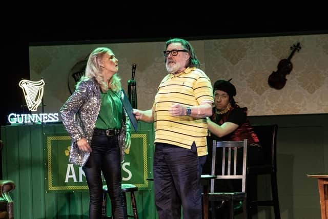 Catherine Rice and Ricky Tomlinson in Irish Annie's. Picture by David Munn Photography.