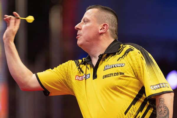 Dave Chisnall was beaten by Jonny Clayton at the Elten Safety Shoes Dutch Darts Championship in Rosmalen Picture: PDC