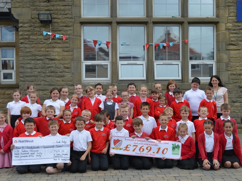 Year 4 pupils at Sandylands Primary School did a sponsored swim for St John's Hospice, Lancaster.