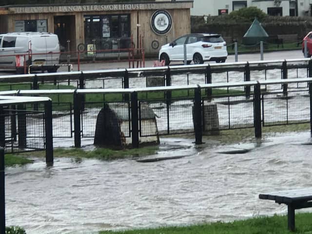 Flooding at Glasson Dock near Lancaster. Picture: Sally Maddocks.