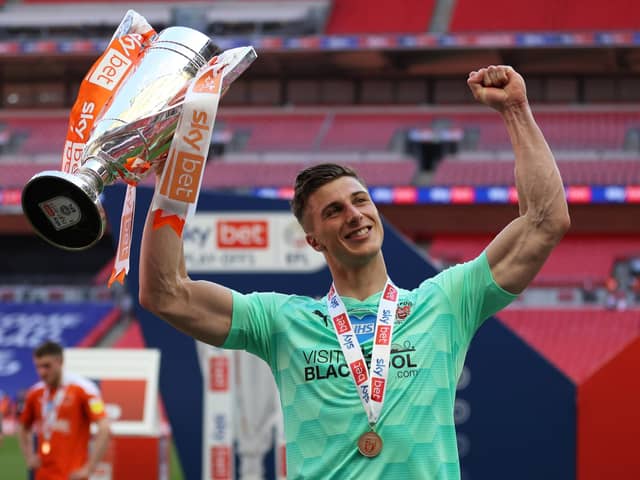 Former Blackpool keeper Stuart Moore has joined Morecambe Picture: Catherine Ivill/Getty Images