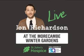 Jon Richardson's gig at the Winter Gardens in Morecambe will raise money for St John's Hospice.