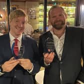 B4RN chief operating officer Tom Rigg and CEO Michael Lee with the Connected Britain Awards.