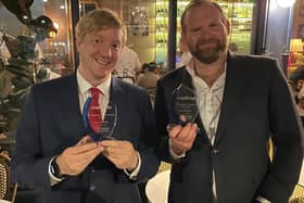 B4RN chief operating officer Tom Rigg and CEO Michael Lee with the Connected Britain Awards.