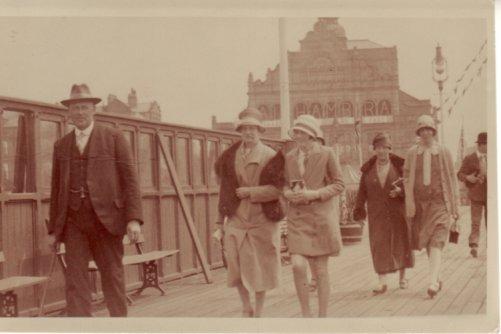 People on the old West End Pier in Morecambe. (unknown date).