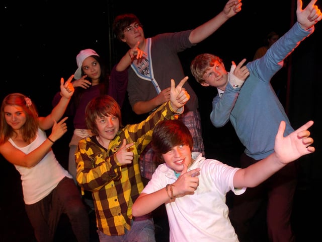 Stagecoach Lancaster School's Out For Summer who performed Olivia, Alice's Tales In Wonderland and Glee The Musical at the Grand Theatre. Pictured are Florence Darlington, Mara Corey, Harry Kay, Ben Slater, Elliot Johnson and Adam Kay.