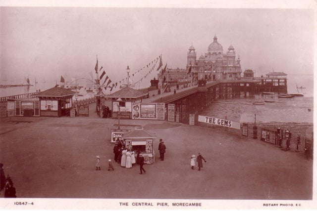 Morecambe Pier pictured in 1914 from Lancashire’s Seaside Piers by Martin Easdown. Did you know that John Osborne wrote the gritty Midlands drama that became Look Back in Anger while comfortably ensconced in a deckchair on Morecambe pier? He was appearing with a repertory company in the play Seagulls Over Sorrento there in the early summer of 1955, and penned the first draught of the largely autobiographical piece in just 17 days.