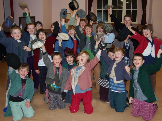 The boys in Fagin's gang for Oliver, performed by Lancaster Red Rose AODS at the Grand Theatre.
