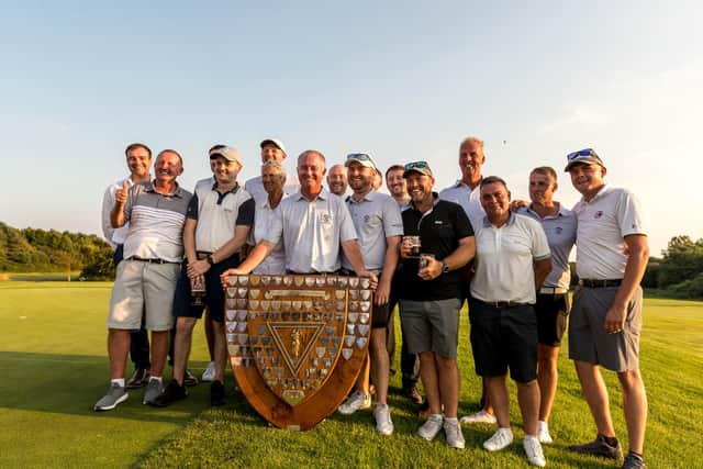 The competitors from Morecambe, Heysham and Lancaster Golf Clubs in the Clayton Trophy (photo: Phil Dawson)