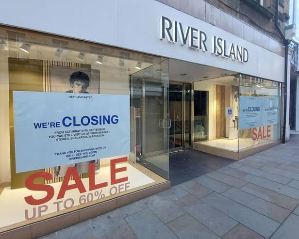 River Island in Lancaster closes on September 24.