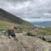 Oscar at Scafell Pike.
