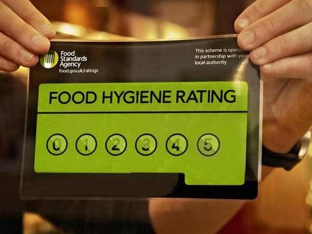 A Food Standards Agency Food Hygiene Rating sticker.