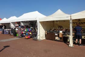 Some of the stalls that were set up at the international market in Morecambe over the weekend. Picture from Market Place Europe.