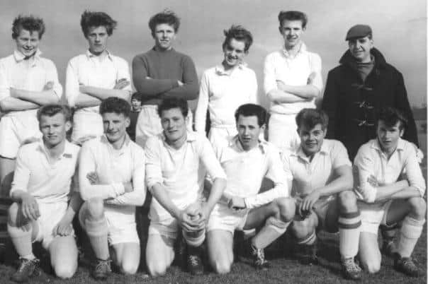 The Red Rose Boys Club team in 1958-59. Back row from left: Terry Oliver, Bill Varey, Charlie Timperley, Mick Murray, Doug Kitchen, Alec Singleton (trainer), Front row from left:  Alan Quinn, Nodder Muckalt, Dave Moorby, Terry Ainsworth, Harry Bland, Keith Nicholas.