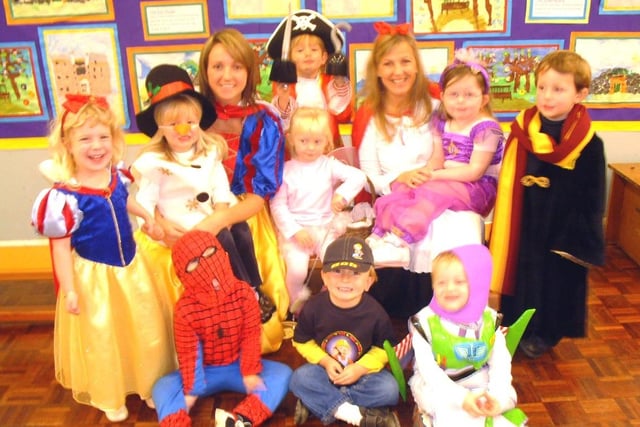 Rossall School in Fleetwood held a book week fancy dress event in 2003. Pictured are the nursery children with teachers
