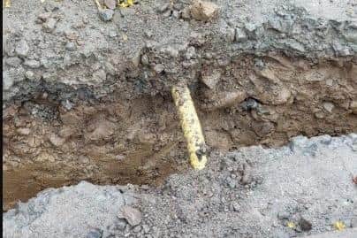 The unchartered gas pipe that was avoided using the vac excavator in Holme.
