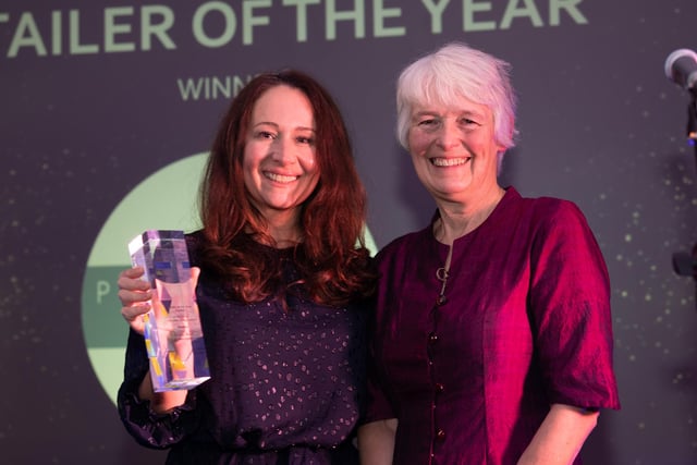 Penny Street Collectables receive the Retailer of the Year Award from Coun Caroline Jackson, leader of Lancaster City Council. Runners-up were Expressions Lancaster and Kingstreet Canopy.