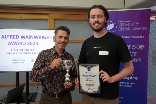 The Alfred Wainwright Award went to SQ Digital and was presented by Sean (left) from Adventure Trails.