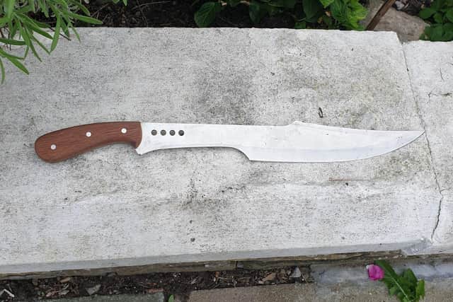 This machete was found in Morecambe's West End during Operation Sceptre.