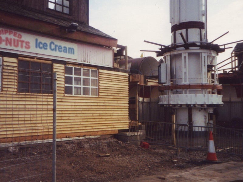 Work under way to install the tower in Morecambe in 1994.