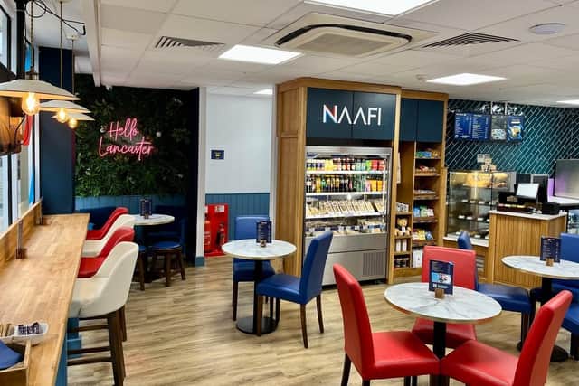 Lancaster NAAFI Cafe has reopened after refurbishment – new décor, new seating and a new menu. Picture -supplied.