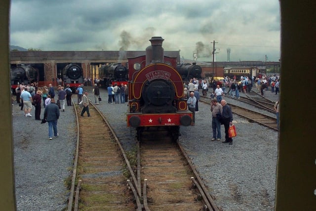 The former Steamtown site comes alive at a weekend open event in 2009. Pictured from Geoff Hey from Carnforth's 1942 0-4-0 Saddle Tank engine.