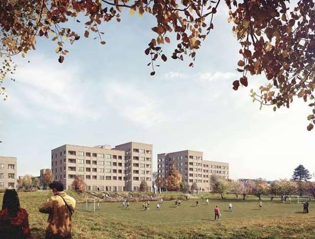 An artist impression of planned new council homes on the former Skerton High site in Lancaster.