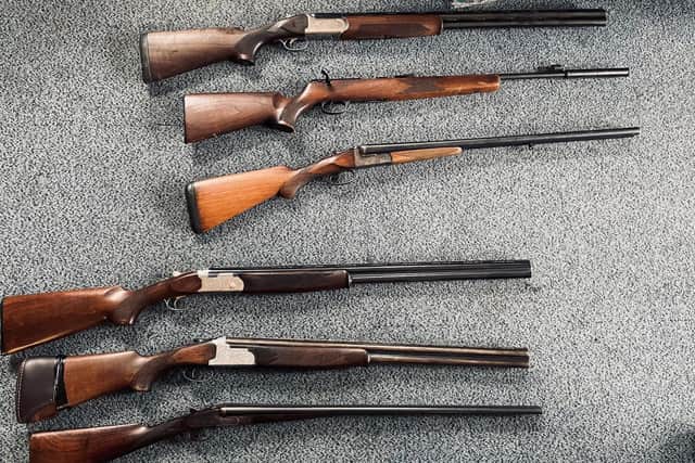 Police seized shotguns and ammunition during a firearms safety operation in Cumbria. Picture from Cumbria Police.