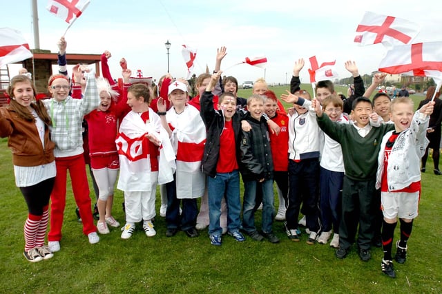 Children from Lytham CofE Primary School celebrate St Georges Day in Lytham