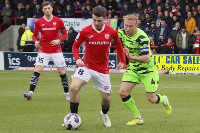 Dan Crowley in possession during Morecambe's draw with Forest Green Rovers Picture: Ian Lyon